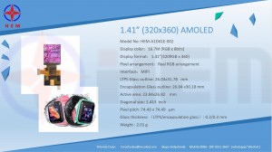 Interface MIPI d'affichage 1.41″320RGB×360 AMOLED