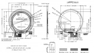 Écran LCD TFT de forme ronde de 2,1 pouces avec interface MIPI à écran tactile capatif