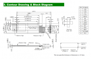 0.91inch 128×32 OLED I2C OLED SPI Monochrome SSD1306 For Wearable Device