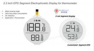 Module d'affichage électrophorétique de segment EPD de 2,2 pouces pour la conception de thermomètres