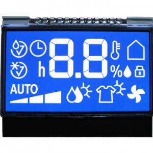 STN Negative Blue Transmissive Segment Matrix LCD Module with Backlight, +5.0V Power Supply